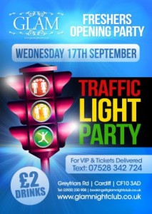 cardiff freshers tickets traffic light party at glam nightclub