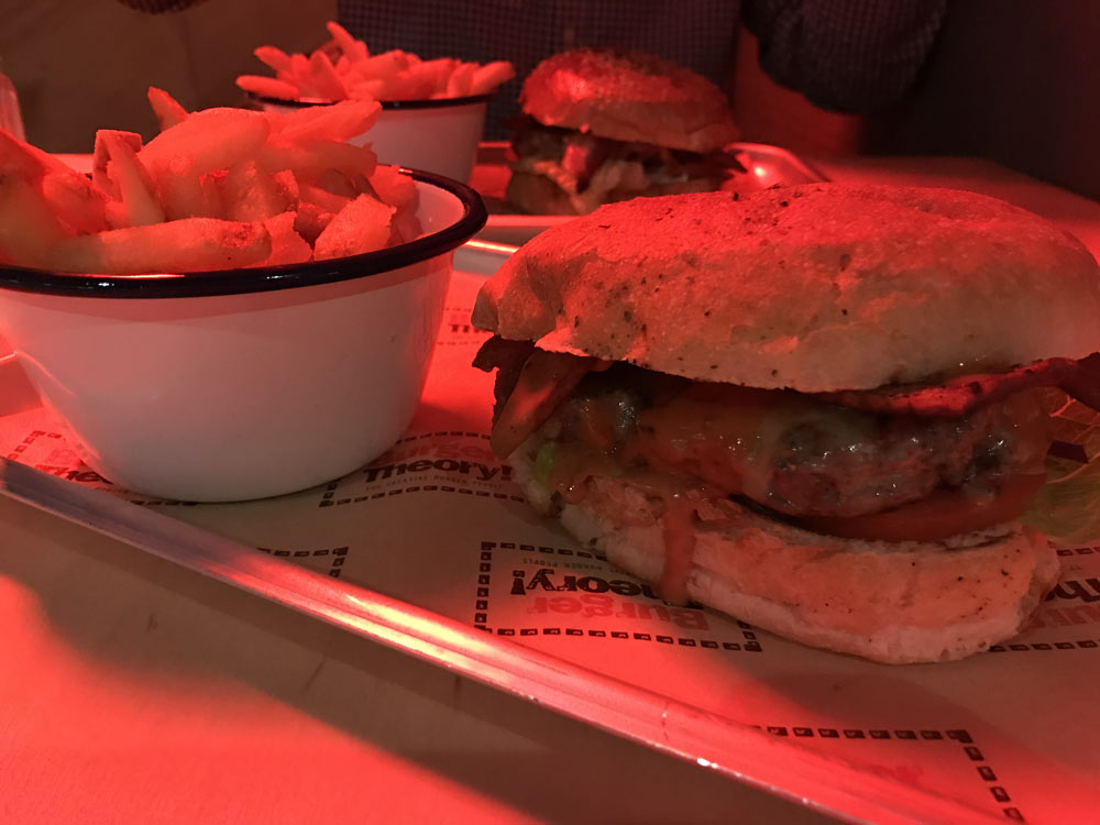Blue Cow burger from Burger Theory at Kongs Cardiff