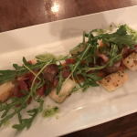 scallops with bacon and french sausage at the pot bistro in Cardiff