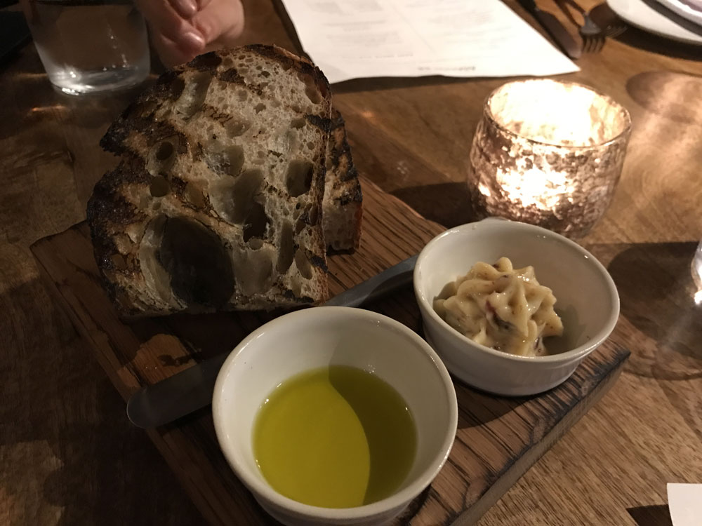 Bread and jamon butter at Asador 44 Cardiff