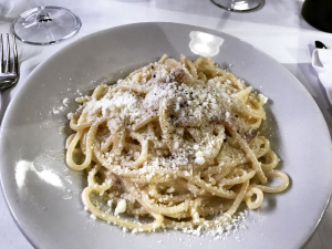 traditional spaghetti carbonara at Romana Taverna in Rome