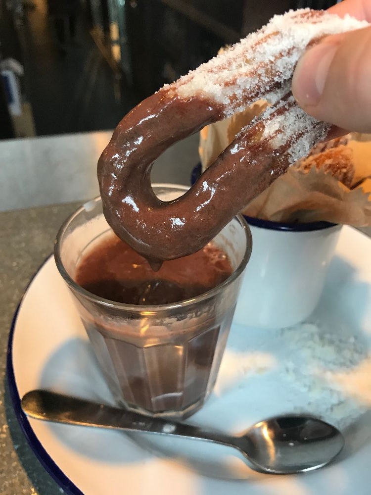 churos with hot chocolate at Curado Cardiff