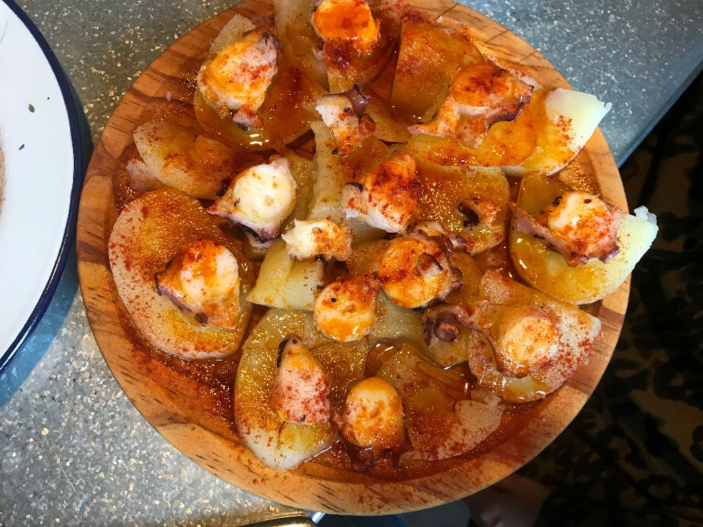 octopus potato and paprika at Curado Cardiff