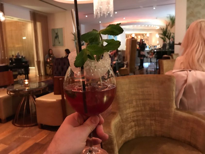 Mulberry Fizz cocktail at Mulberry Bar Celtic Manor