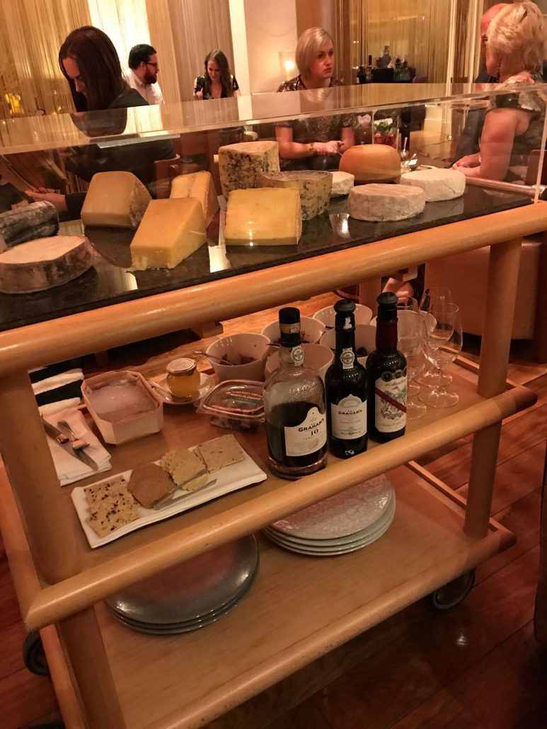 Cheese trolley at Mulberry Bar Celtic Manor