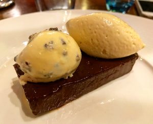 Chocolate terrine with cricket ice cream at The Celtic Manor