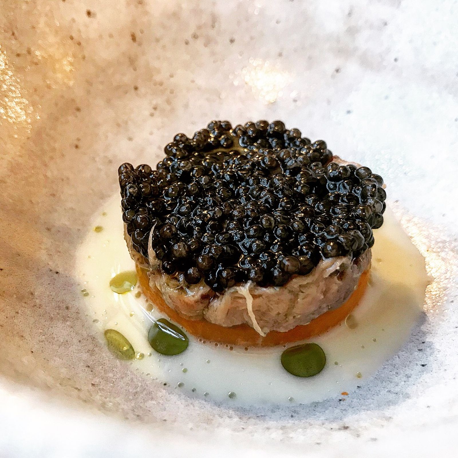 Pigs head with caviar - The Granary Newtown