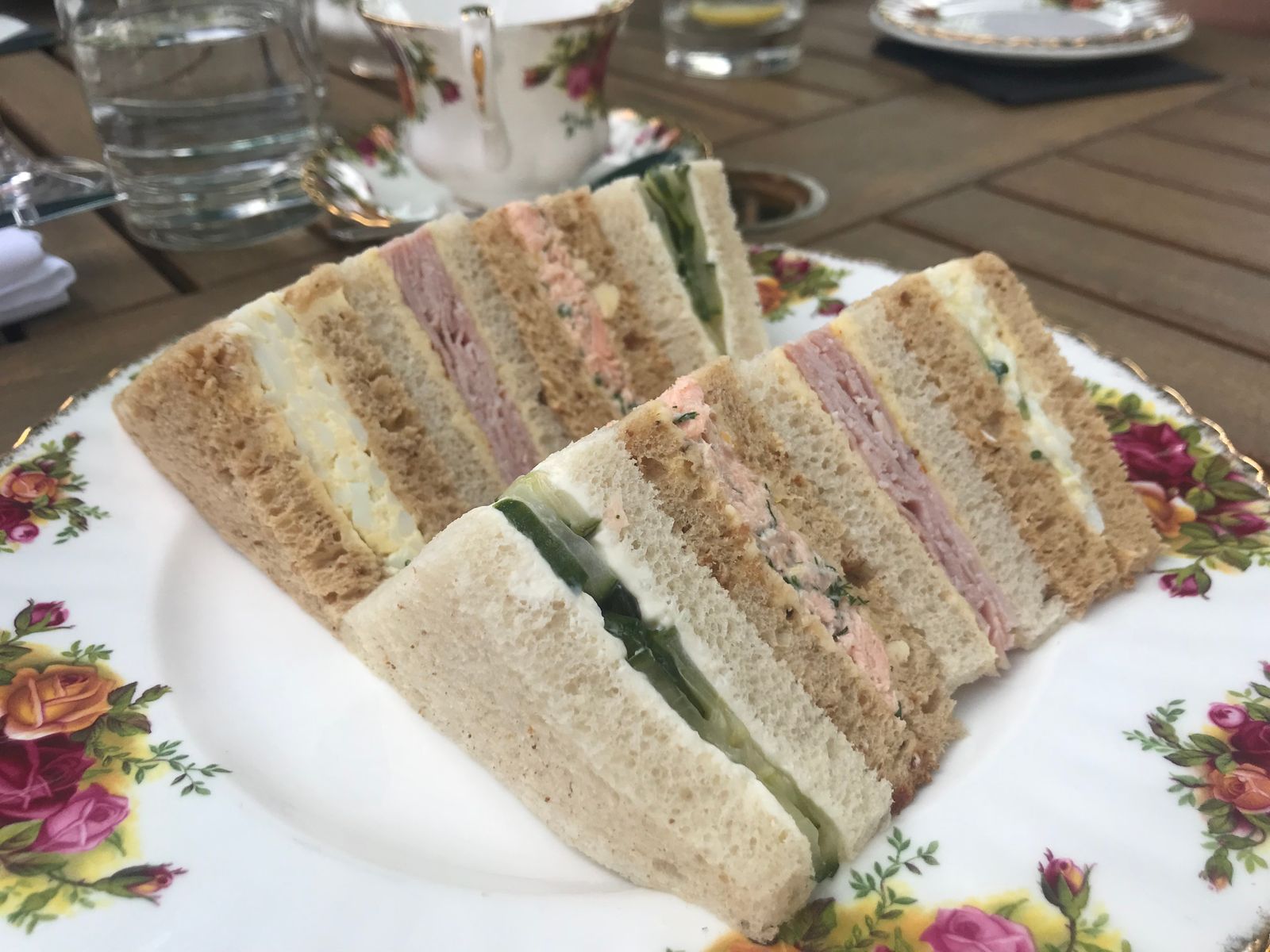 Sandwiches from the afternoon tea at The Angel Hotel Abergavenny