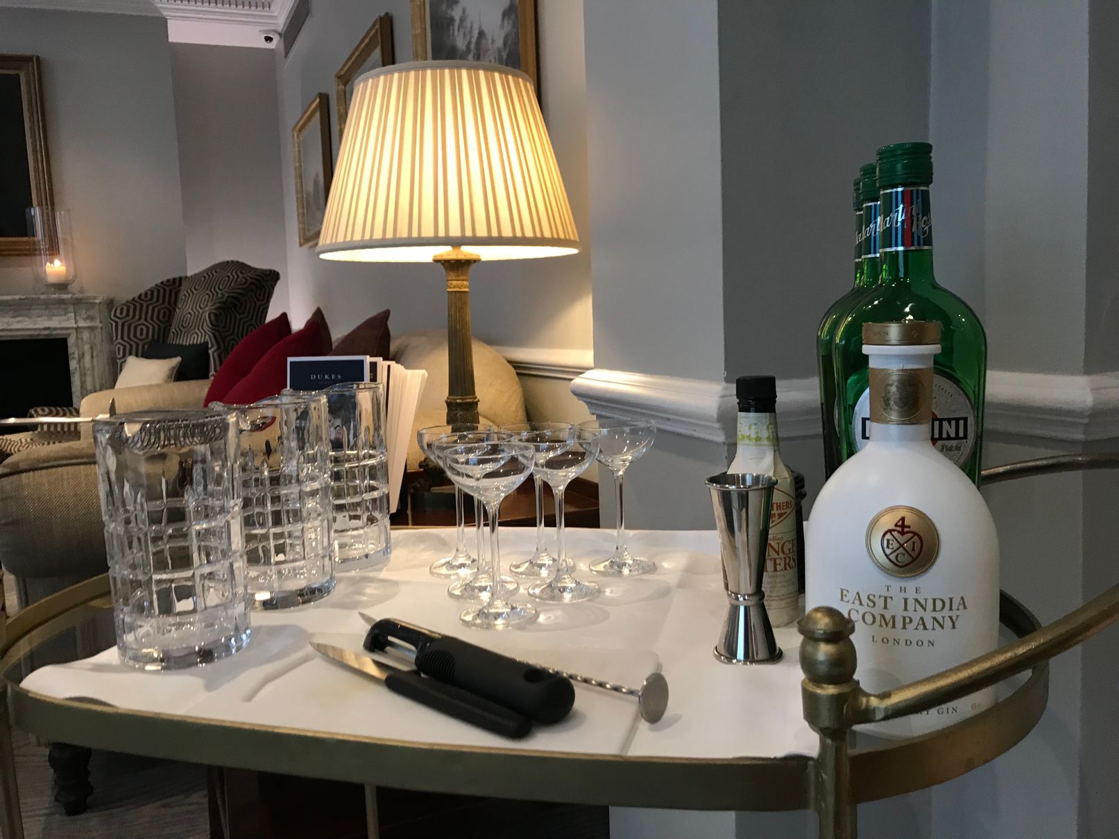East India Company Gin Martini with Dukes London Afternoon Tea