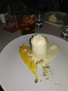 Mango Kulfi dessert at The Dead Canary Gin Dinner in Cardiff