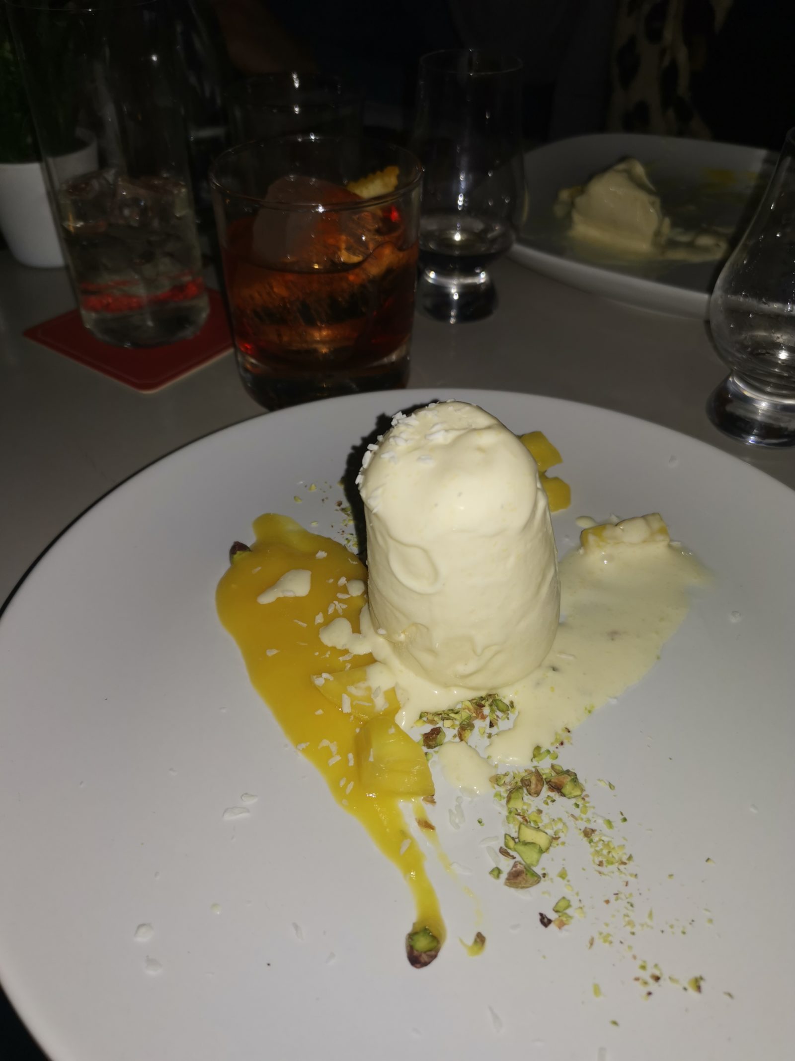 Mango Kulfi dessert at The Dead Canary Gin Dinner in Cardiff